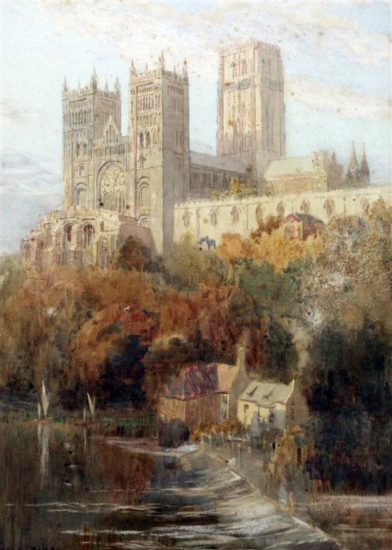 Harry Hine, watercolour, Durham Cathedral(-)